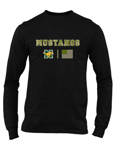 JW Nixon Mustangs Camo Flag Men's LS T-Shirt