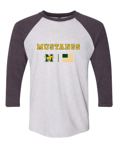 JW Nixon Mustangs Team Colors Flag Men's Baseball T-Shirt