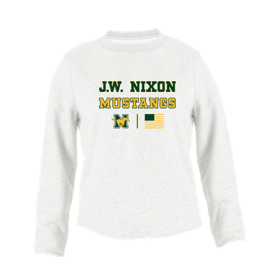 JW Nixon Mustangs Spirit Flag Women's Sweatshirt
