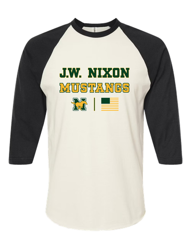 JW Nixon Mustangs Spirit Flag Women's Baseball T-Shirt
