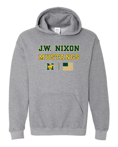 JW Nixon Mustangs Spirit Flag Men's Hoodie