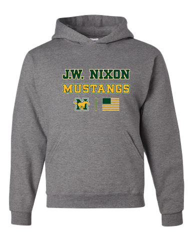 JW Nixon Mustangs Spirit Flag Men's Premium Hoodie