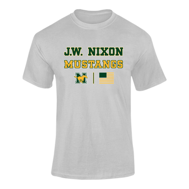 JW Nixon Mustangs Spirit Flag Men's SS T-Shirt