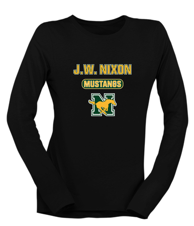 JW Nixon Mustangs Mascot #3 Women's LS T-Shirt