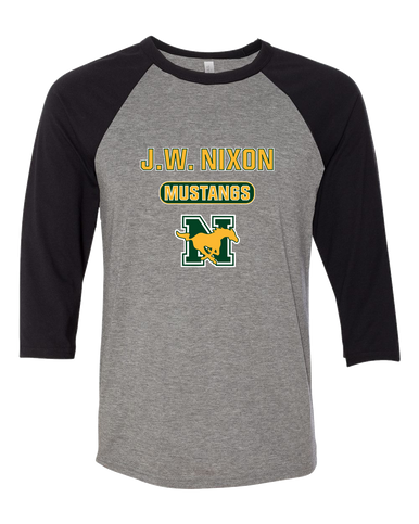 JW Nixon Mustangs Mascot #3 Women's Baseball T-Shirt