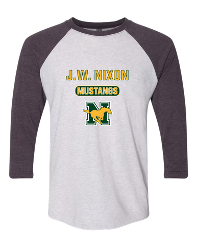 JW Nixon Mustangs Mascot #3 Men's Baseball T-Shirt
