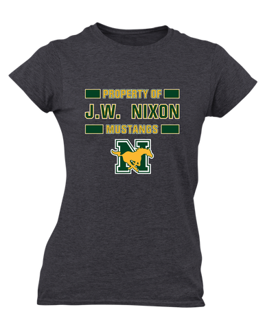 JW Nixon Mustangs Property Of Women's SS T-Shirt