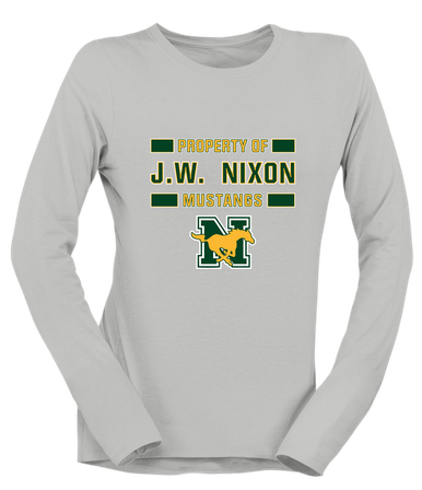 JW Nixon Mustangs Property Of Women's Premium LS T-Shirt