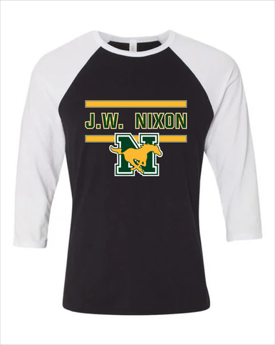 JW Nixon Mustangs Mascot #4 Women's Baseball T-Shirt