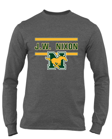 JW Nixon Mustangs Mascot #4 Men's LS T-Shirt