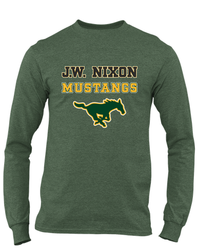 JW Nixon Mustangs Spirit Men's LS T-Shirt