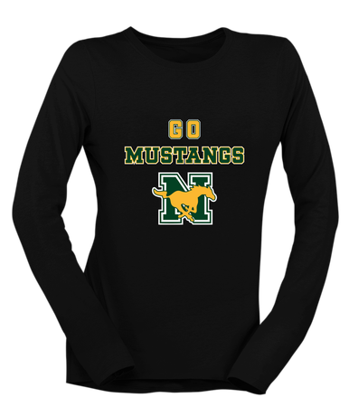 JW Nixon Mustangs Go Team Women's LS T-Shirt