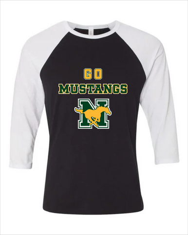 JW Nixon Mustangs Go Team Women's Baseball T-Shirt