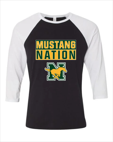 JW Nixon Mustangs Nation #1 Women's Baseball T-Shirt