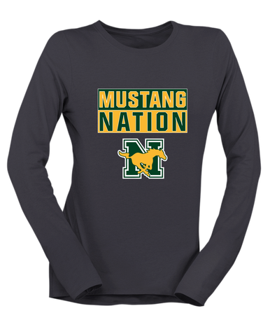 JW Nixon Mustangs Nation #1 Women's Premium LS T-Shirt