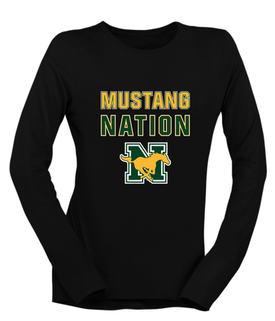 JW Nixon Mustangs Nation #2 Women's LS T-Shirt