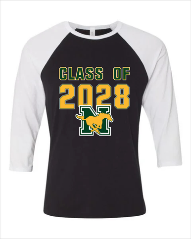 JW Nixon Mustangs Class of 2028 Men's Baseball T-Shirt