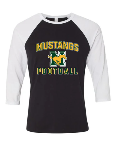 JW Nixon Mustangs Football #1 Men's Baseball T-Shirt