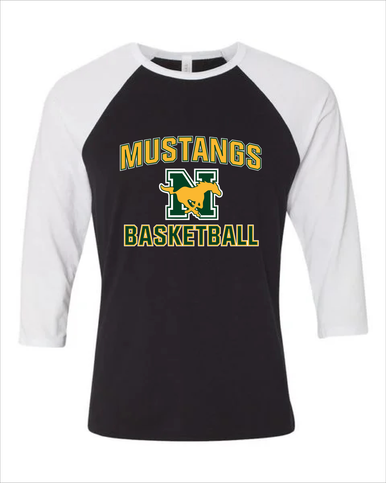 JW Nixon Mustangs Basketball #1 Women's Baseball T-Shirt