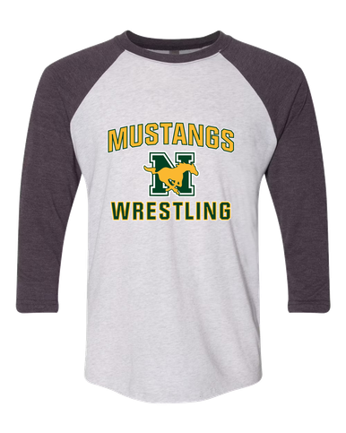 JW Nixon Mustangs Wrestling Women's Baseball T-Shirt