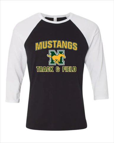 JW Nixon Mustangs Track & Field Women's Baseball T-Shirt