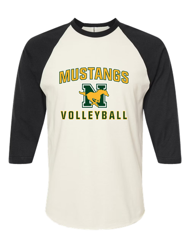 JW Nixon Mustangs Volleyball Women's Baseball T-Shirt