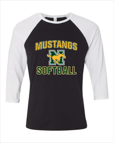 JW Nixon Mustangs Softball #1 Women's Baseball T-Shirt