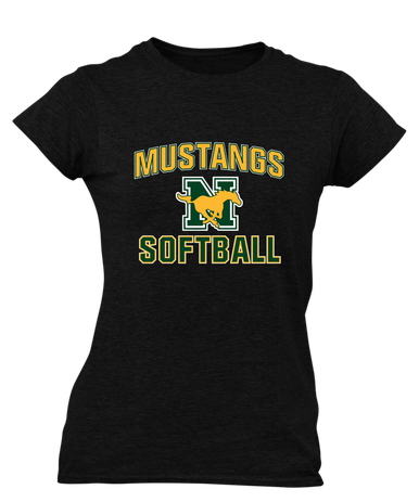 JW Nixon Mustangs Softball #1 Women's SS T-Shirt