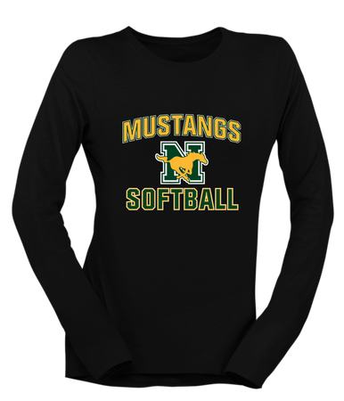 JW Nixon Mustangs Softball #1 Women's LS T-Shirt