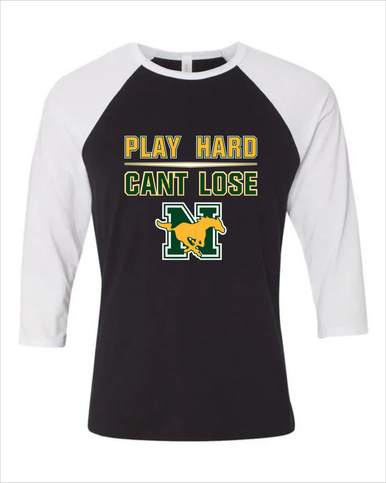 JW Nixon Mustangs Play Hard, Can't Lose Women's Baseball T-Shirt