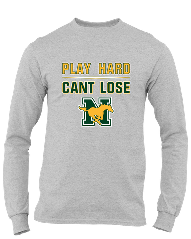 JW Nixon Mustangs Play Hard, Can't Lose Men's LS T-Shirt