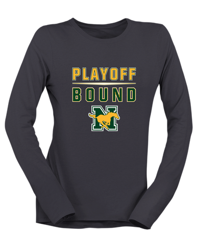 JW Nixon Mustangs Playoff Bound Women's LS T-Shirt