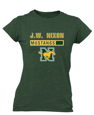 JW Nixon Mustangs Mascot #7 Women's SS T-Shirt