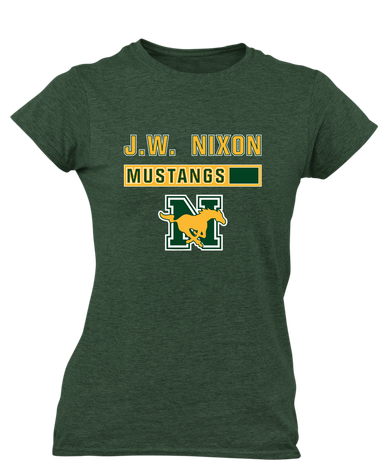 JW Nixon Mustangs Mascot #7 Women's Premium SS T-Shirt