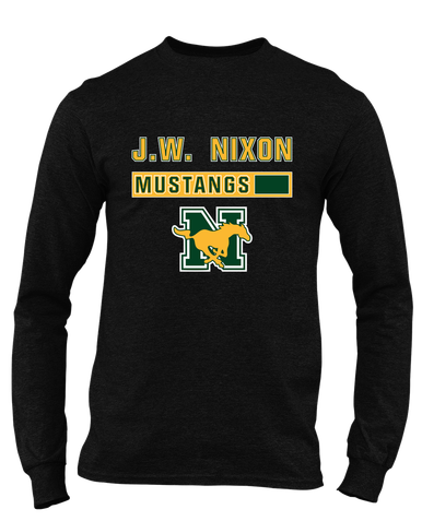 JW Nixon Mustangs Mascot #7 Men's LS T-Shirt