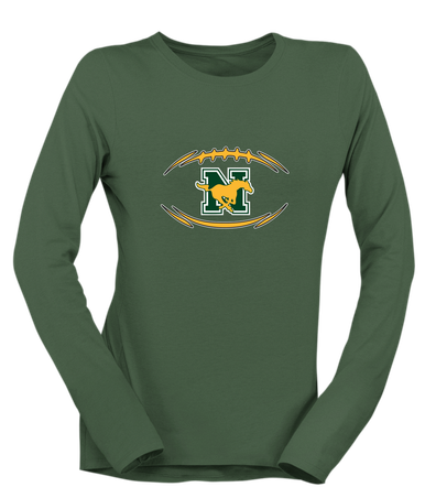 JW Nixon Mustangs Football #3 Women's Premium LS T-Shirt