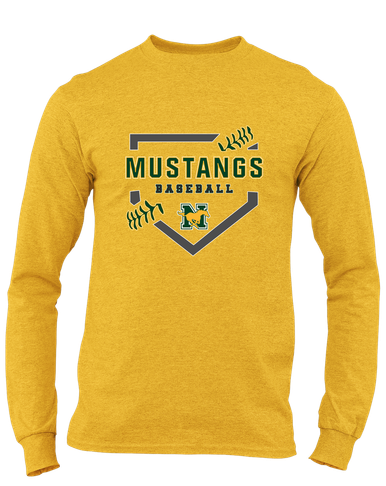 JW Nixon Mustangs Baseball #2 Men's LS T-Shirt