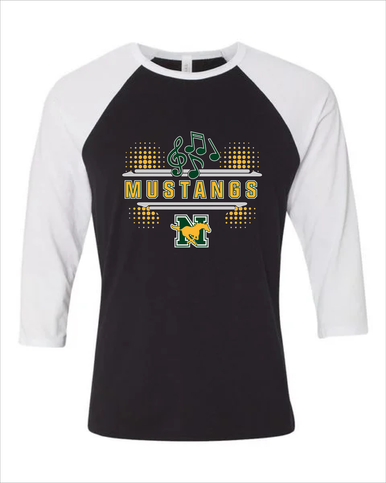 JW Nixon Mustangs Band # 3 Women's Baseball T-Shirt