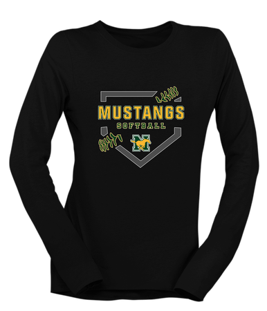 JW Nixon Mustangs Softball #2 Women's Premium LS T-Shirt