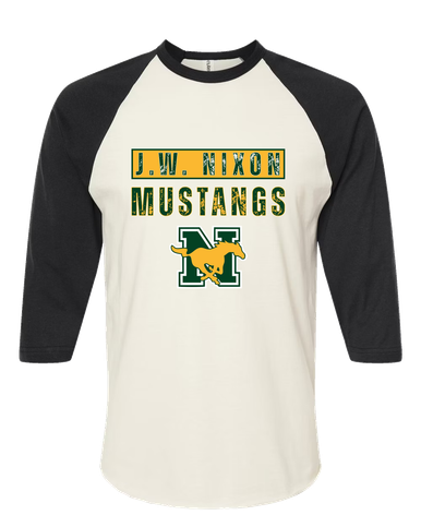 JW Nixon Mustangs Mascot #9 Women's Baseball T-Shirt