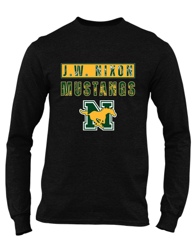 JW Nixon Mustangs Mascot #9 Men's LS T-Shirt