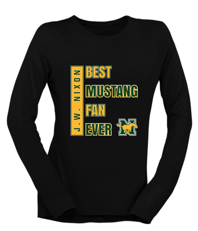 JW Nixon Mustangs Best Mustang Fan Women's LS T-Shirt