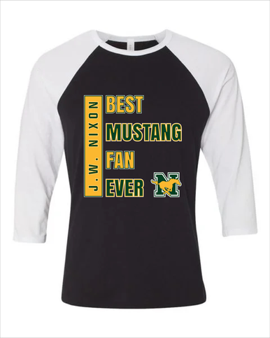 JW Nixon Mustangs Best Mustang Fan Women's Baseball T-Shirt