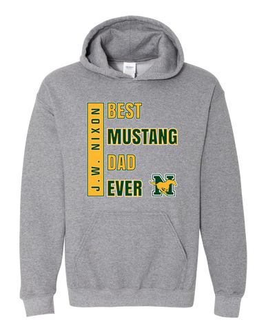 JW Nixon Mustangs Best Mustang Dad Men's Hoodie