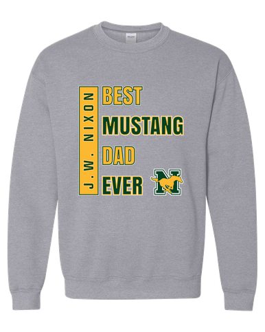 JW Nixon Mustangs Best Mustang Dad Men's Sweatshirt