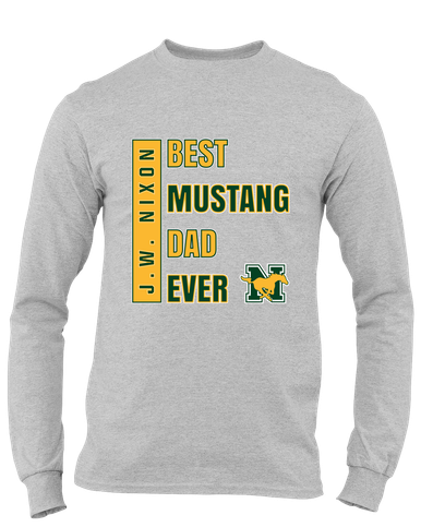 JW Nixon Mustangs Best Mustang Dad Men's LS T-Shirt
