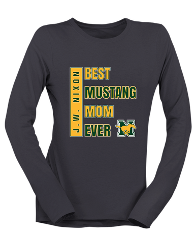 JW Nixon Mustangs Best Mustang Mom Women's LS T-Shirt