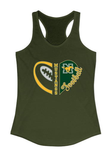 JW Nixon Mustangs Heart Football Women's Tank Top