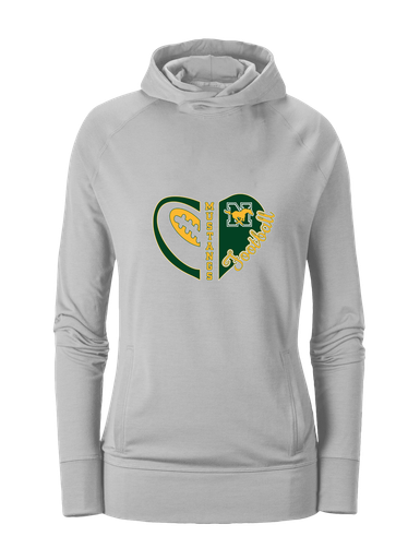 JW Nixon Mustangs Heart Football Women's Hoodie