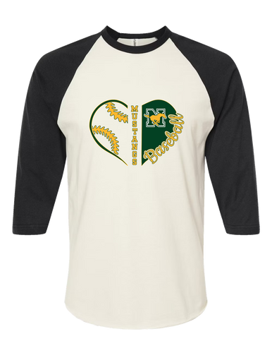 JW Nixon Mustangs Heart Baseball Women's Baseball T-Shirt